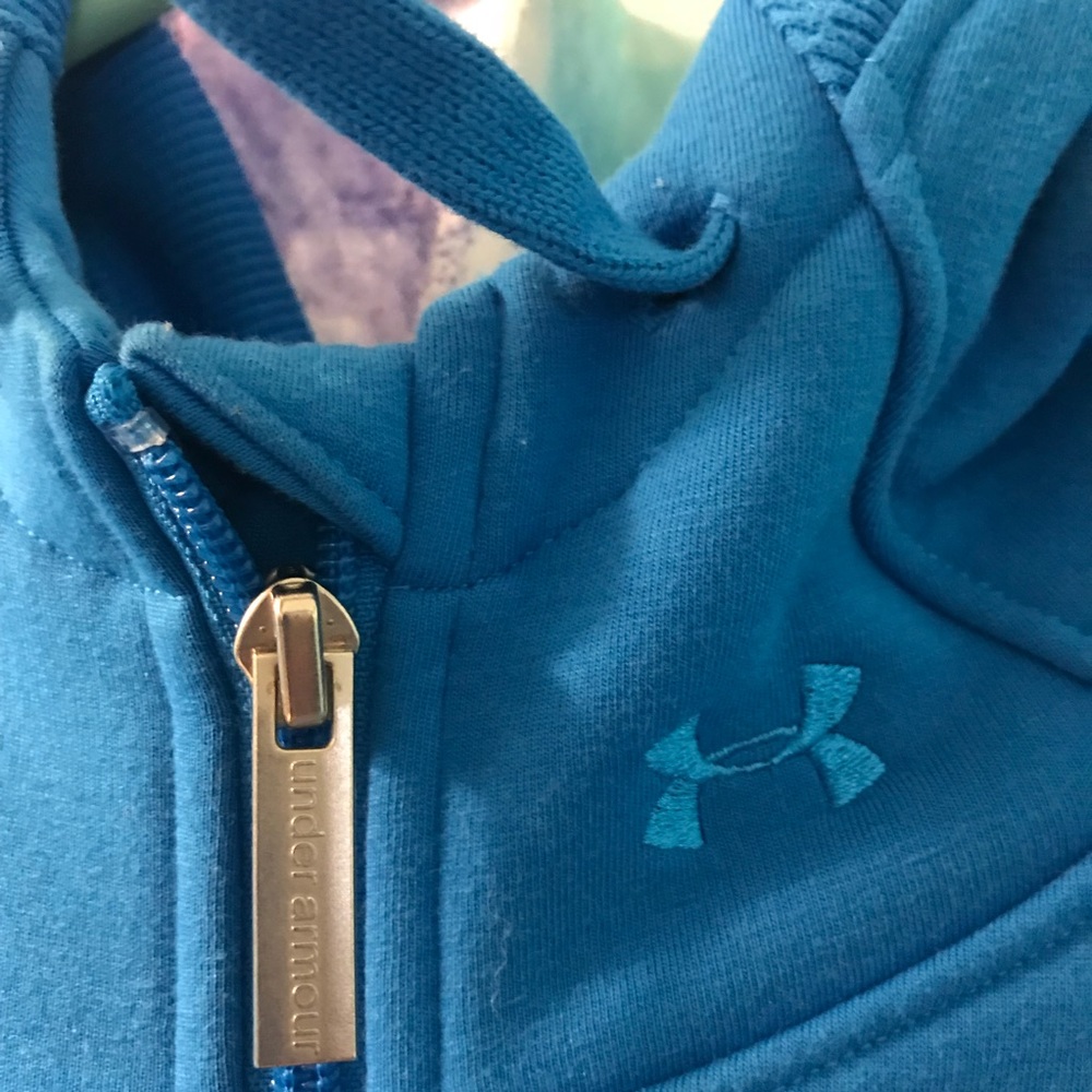Sz S Under Armour Blue Coldgear Zip Up Hoodie - Picture 2 of 5